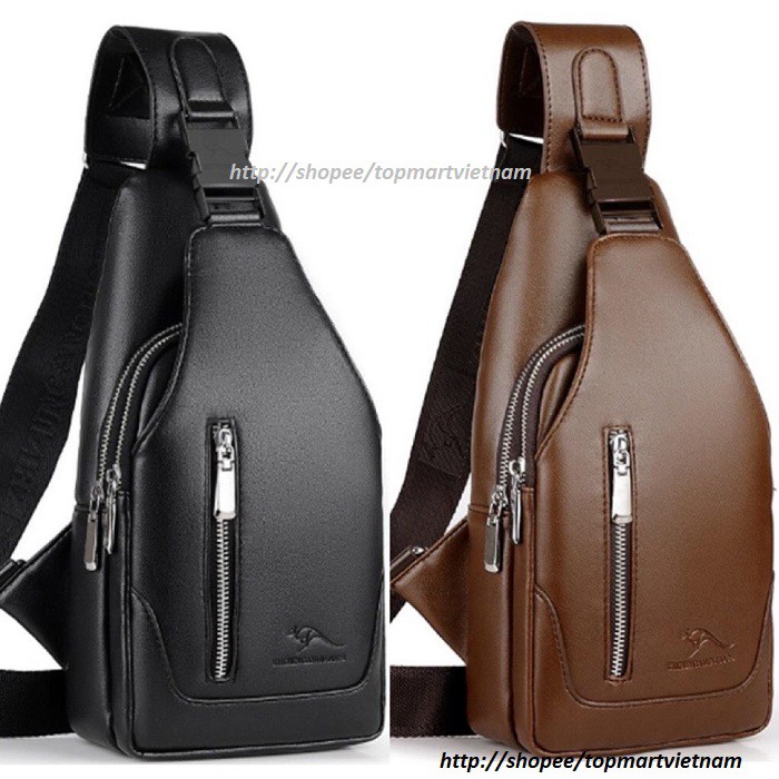 Túi đeo chéo nam da Pu chống nước, túi chéo nam nhiều ngăn tiện dụng, túi đeo chéo mini Hàn Quốc, túi nam TC75