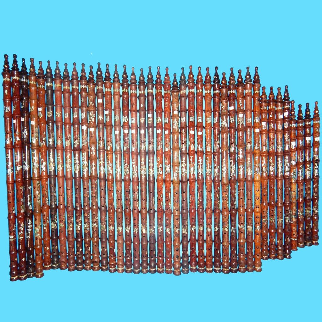 Sáo gỗ Cẩm lai cẩn ốc D5 (Rê cao) Trần Trung