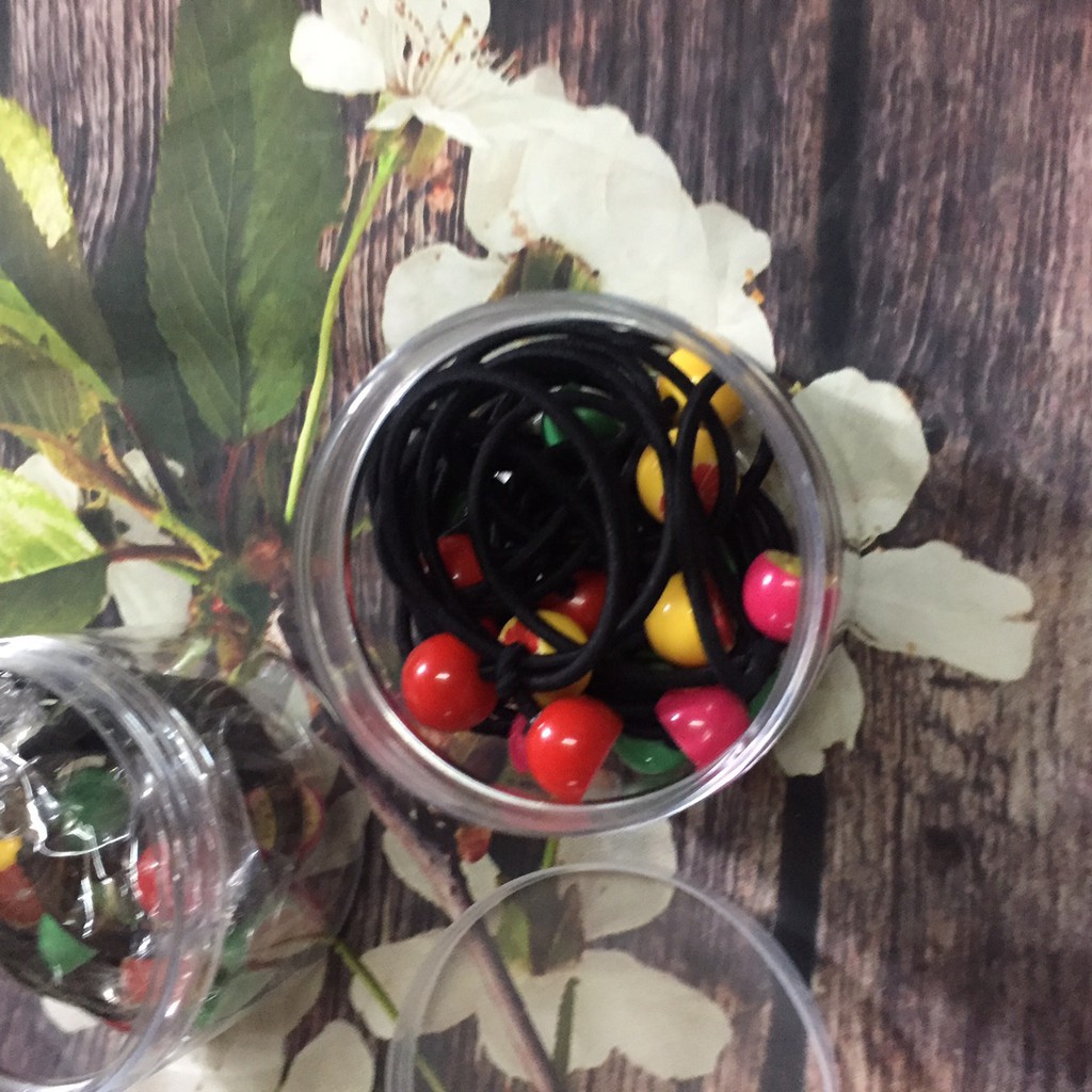 Hộp dây chun cột tóc hình Hoa - Qủa