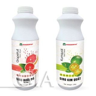 Siro kim quất, bưởi đỏ có tép Wonderful chai 1kg3 - Gia store