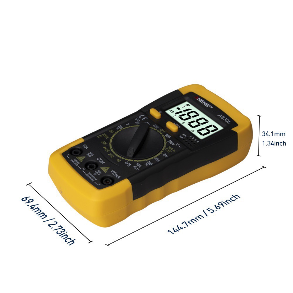 Vôn kế LCD kỹ thuật số Ampe kế OHMMETER Đồng hồ đo volt AC DC Máy đo kiểm tra