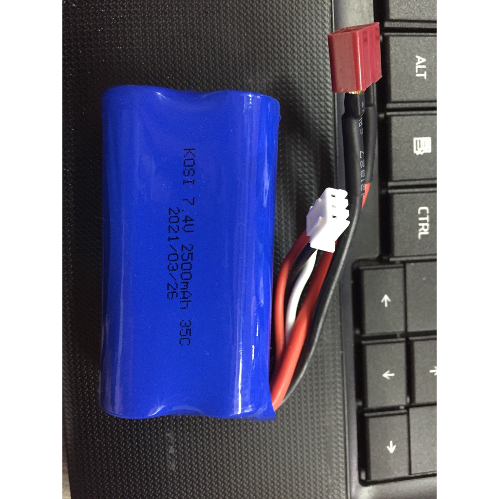 Pin Lion Kosi 2S 7.4V 2500mAh jack T XT60 XT60H dùng cho xe điều khiển, tàu thuyền, cano, pin 7,4v 2500mah Jack SM