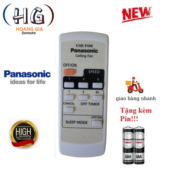 Điều khiển quạt trần 4 cánh Panasonic F56MPG/ F56MZG /F564- Hàng mới chất lượng cao Tặng kèm Pin