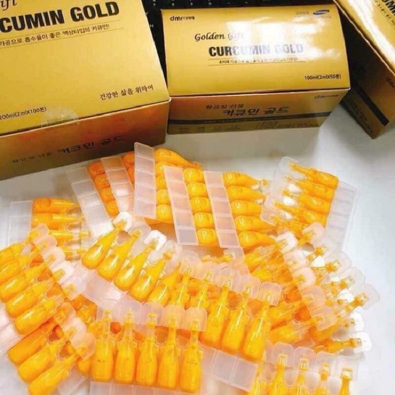 [ Chính Hãng ] Tinh Chất Nghệ Nano Curcumin Gold Hàn Quốc, Hộp 100 Tép * 2ml, Cao Cấp, Giúp Thải Độc Đẹp Dáng Sáng Da