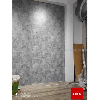 1M Giấy Dán Tường Giả Xi Măng Bê Tông Hàn Quốc Loại Dày Đẹp dán bằng keo ngoài khổ rộng 1.06m