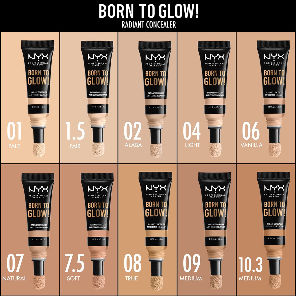 NYX - Kem che khuyết điểm Born To Glow Radiant Concealer 5.3ml