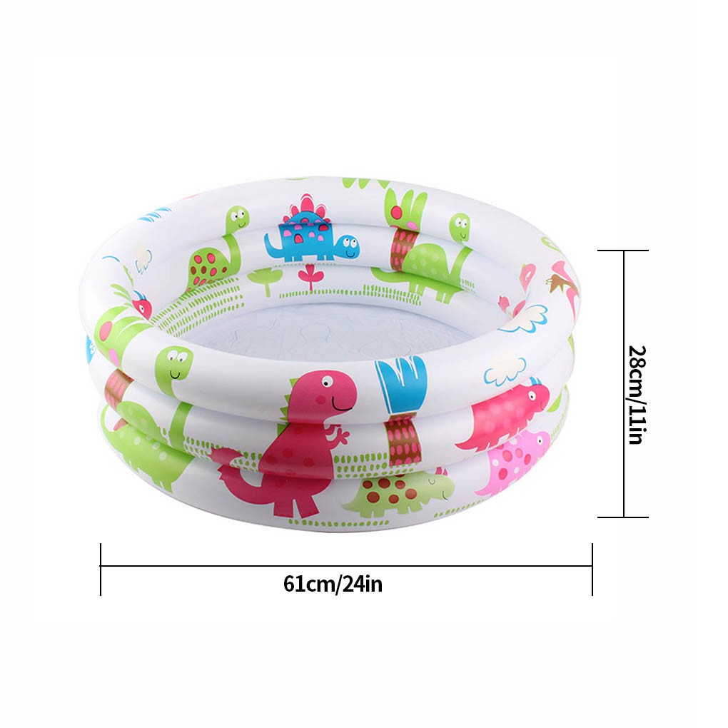 Children Swimming Pool Raft Beach Pool Inflatable Kids Printing Round 3 Rings PVC Raft Toy