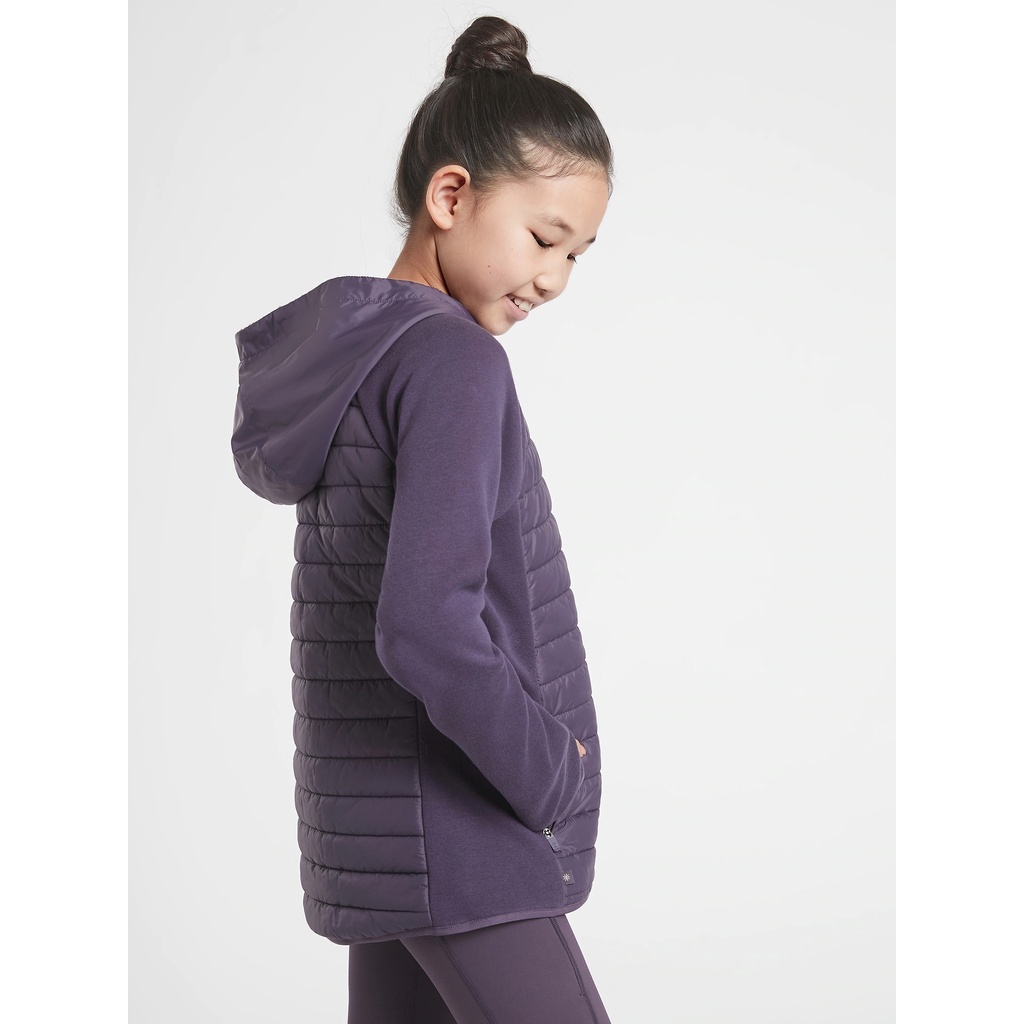 Áo khoác thể thao bé gái Athleta 598456 Girl Half-Time Hybrid Jacket size M8/10