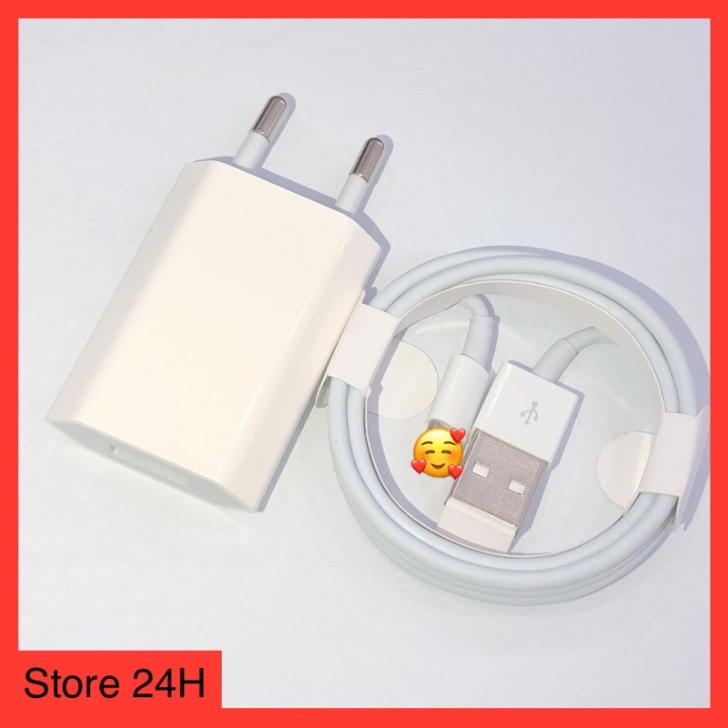 Bộ Củ Sạc Dẹp 5w + Cáp Sạc 6ic Chân (Lai Ning) Cho (Ai Phon) 5/6/7/8/X/11/12/13 - BẢO HÀNH 12 THÁNG