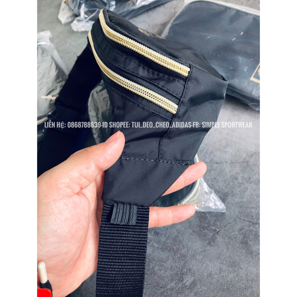 Túi Đeo Chéo FREESHIP️ Túi Chéo Nam Das Waist Bag Black Gold GF3200