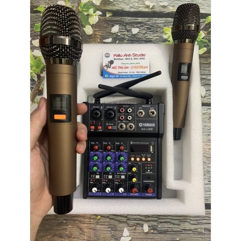 Mixer G4 Bluetooth kèm hai mic không dây âm thanh cực đỉnh