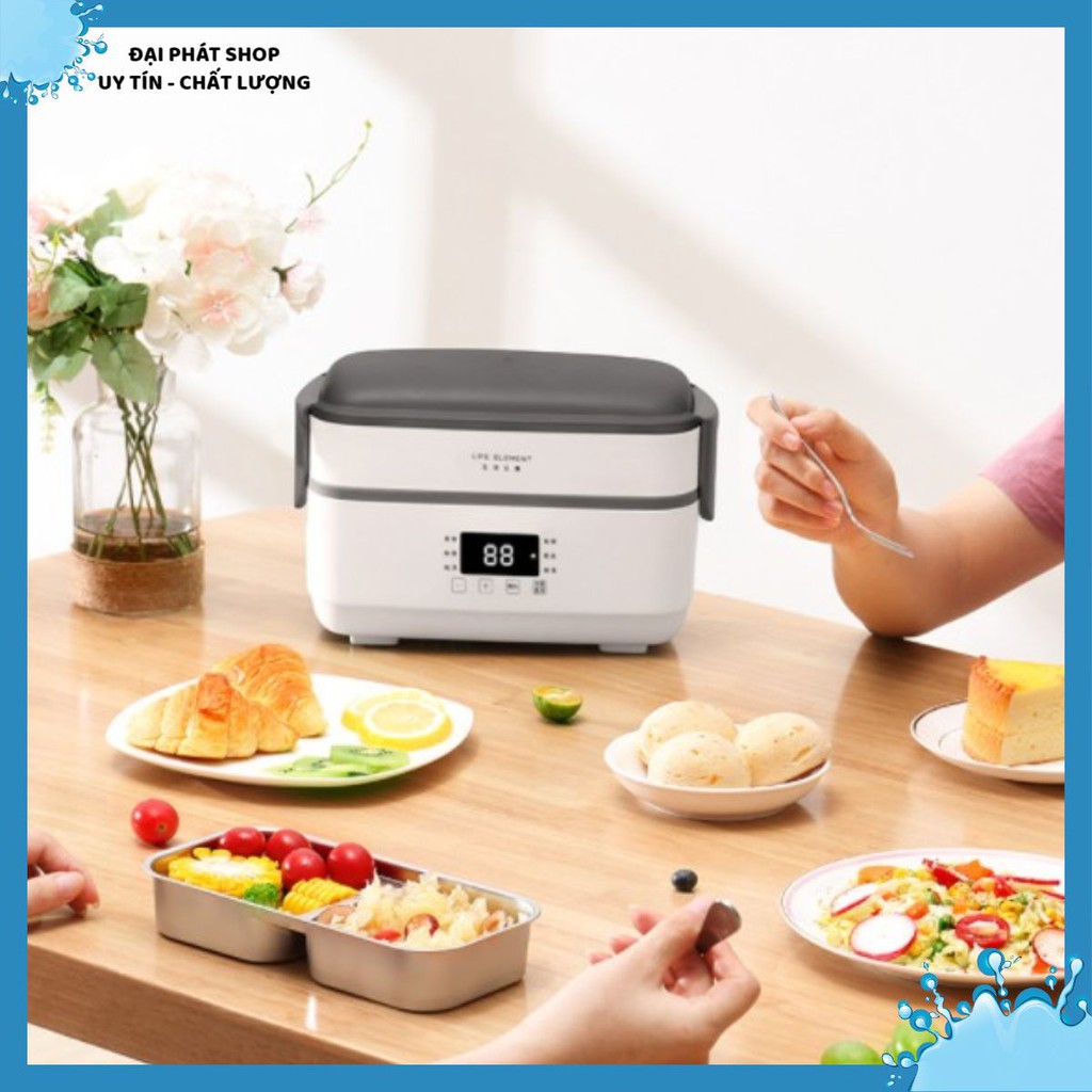 Hộp cơm cắm điện hẹn giờ F36, 2 tầng 3 ngăn, nấu chín, hâm nóng, giữ nhiệt cho thức ăn