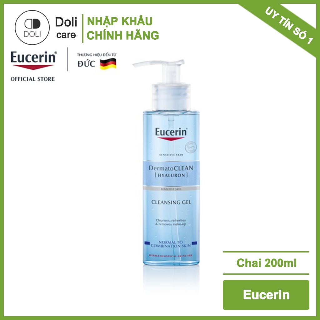 Gel rửa mặt cho da nhạy cảm Eucerin Dermato Clean Refreshing Cleansing Gel 200ml