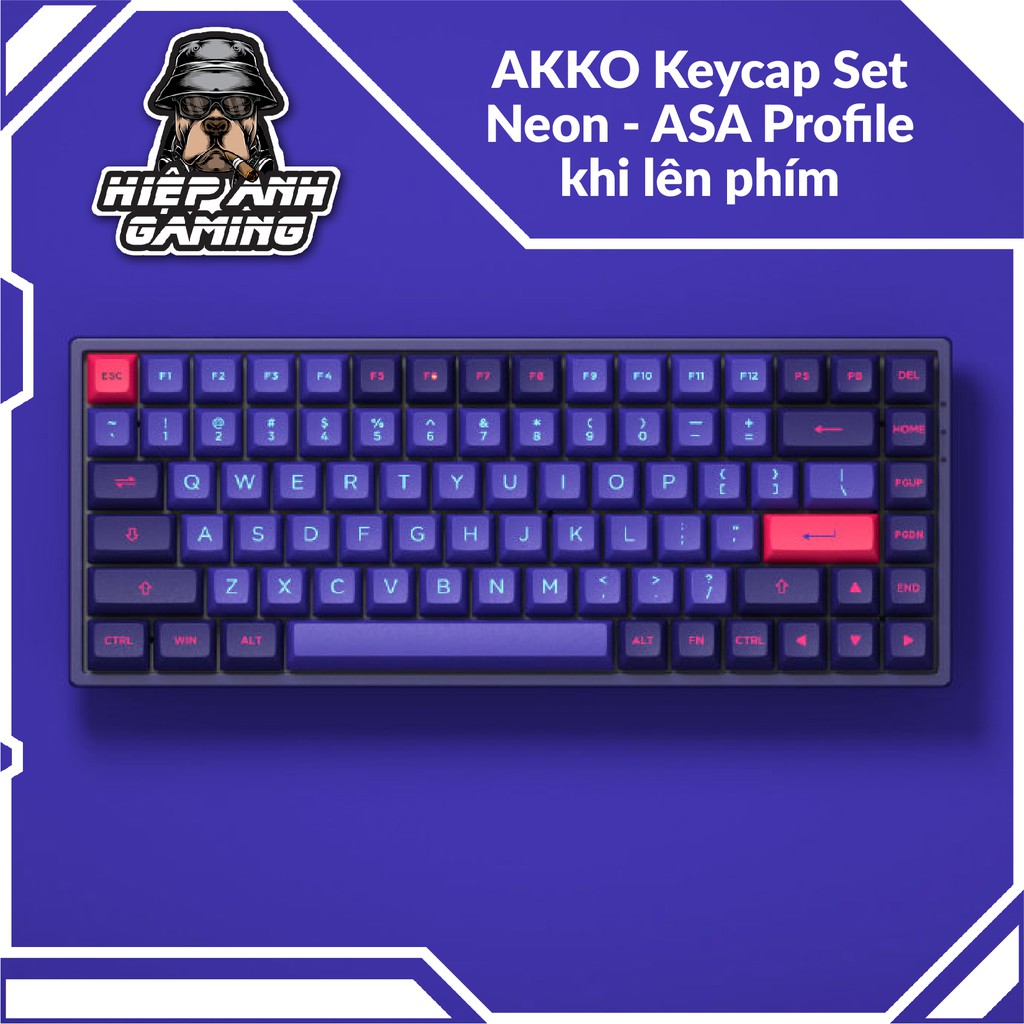 Bộ Keycap AKKO Neon - ASA dành cho Bàn phím cơ