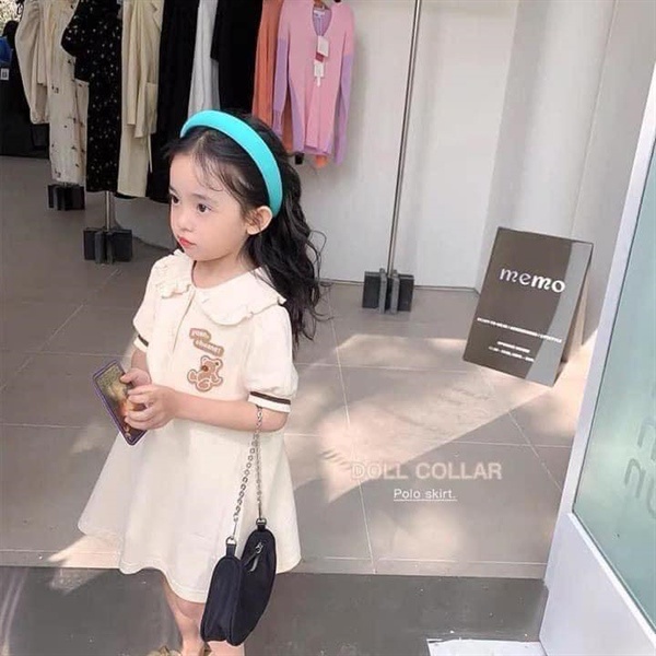 1104CB - VÁY BÉ CỔ BÈO TIỂU THƯ