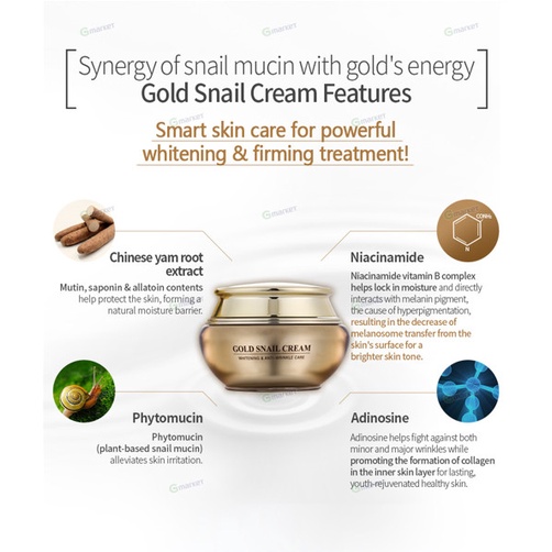 Kem dưỡng ốc sên ngăn ngừa lão hóa Gold Energy Snail Synergy Gold Snail Cream