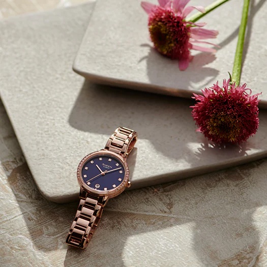 Đồng hồ nữ Casio Sheen SHE-4056PG-2A dây thép không gỉ, chống nước 50m, size 32mm, hàng chính hãng