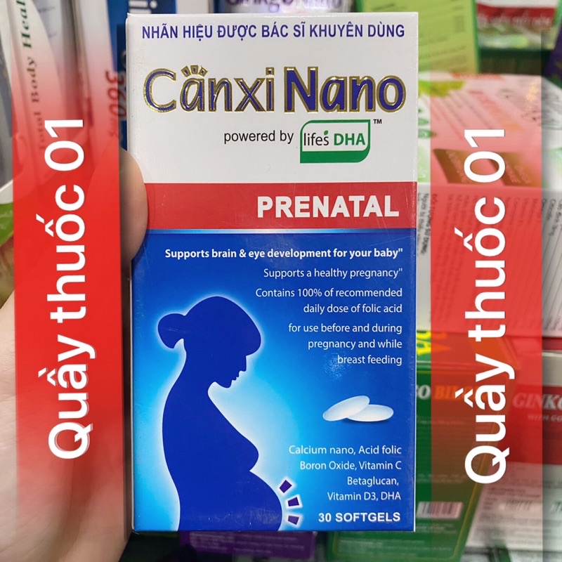 Canxi Nano DHA prenatal cho mẹ bầu hộp 30 viên