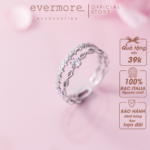 Nhẫn bạc Ý 925 Queen of the night - EVERMORE thanh lịch, minimalism - N027