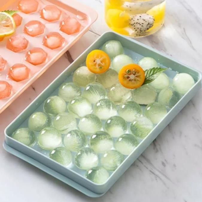 KHAY LÀM ĐÁ bi tròn (33 viên) khuôn kem hoa quả trái cây khuôn làm thạch rau câu độc đáo tiện dụng - HS Shop Thủ Đức