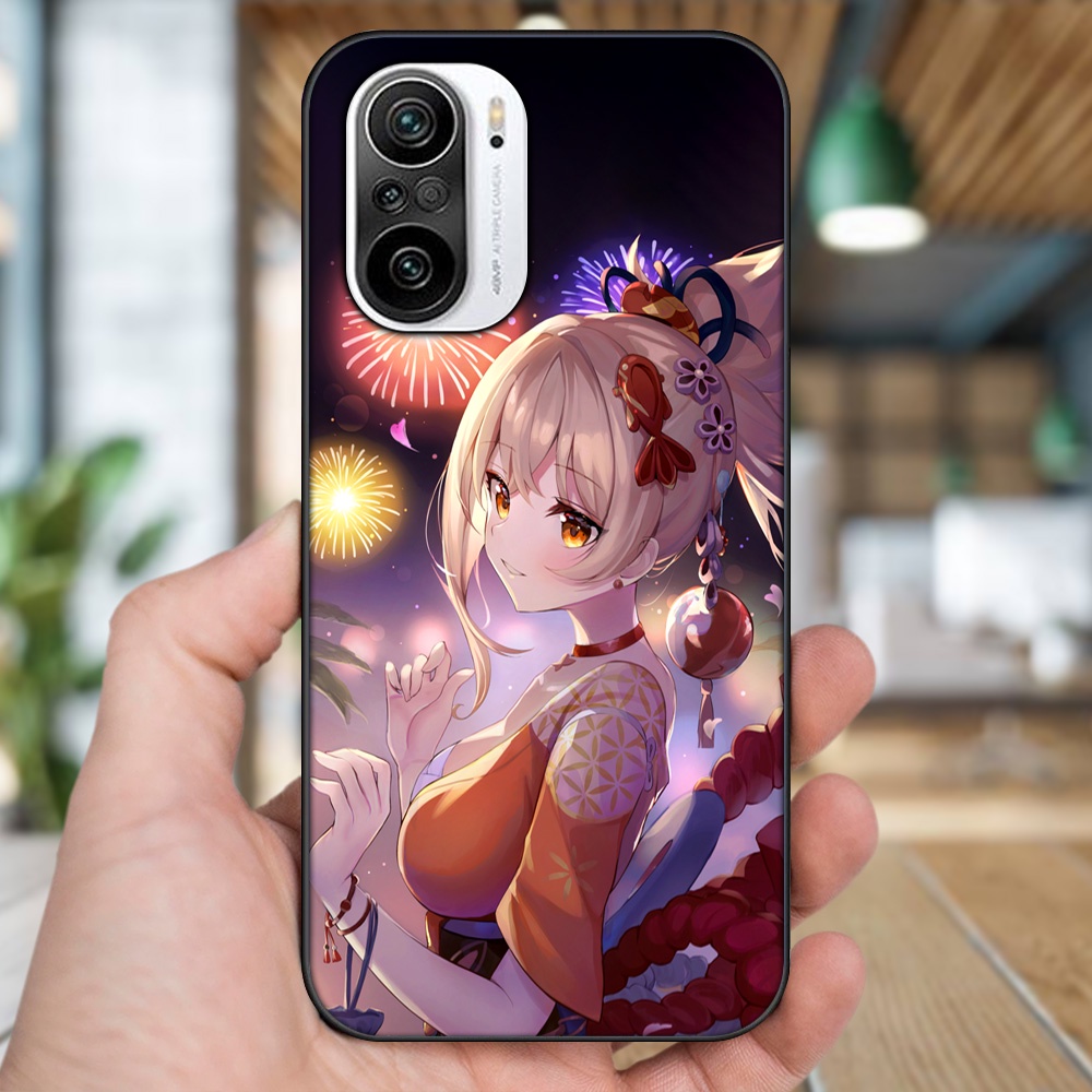 Ốp lưng Xiaomi K40 viền đen in hình Yoimiya Genshin Impact