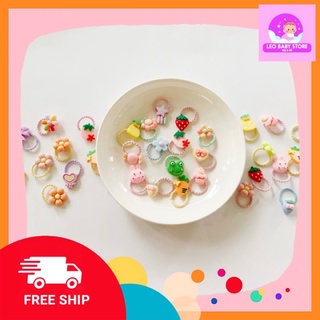 Thun cột tóc mini hình thú cưng, hình hoa,,,,,siêu dễ thương dành cho các bé gái