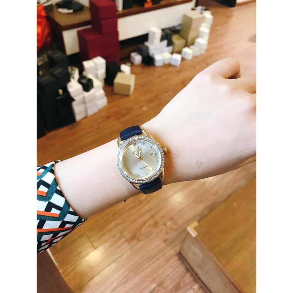 Đồng hồ nữ Citizen FE6112-09P - Máy Quartz Pin Eco Drive năng lượng ánh sáng