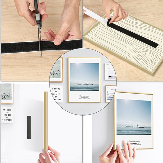 Bộ 2 cuộn băng khóa dán 15.75ft tự dính 2 mặt tái sử dụng được