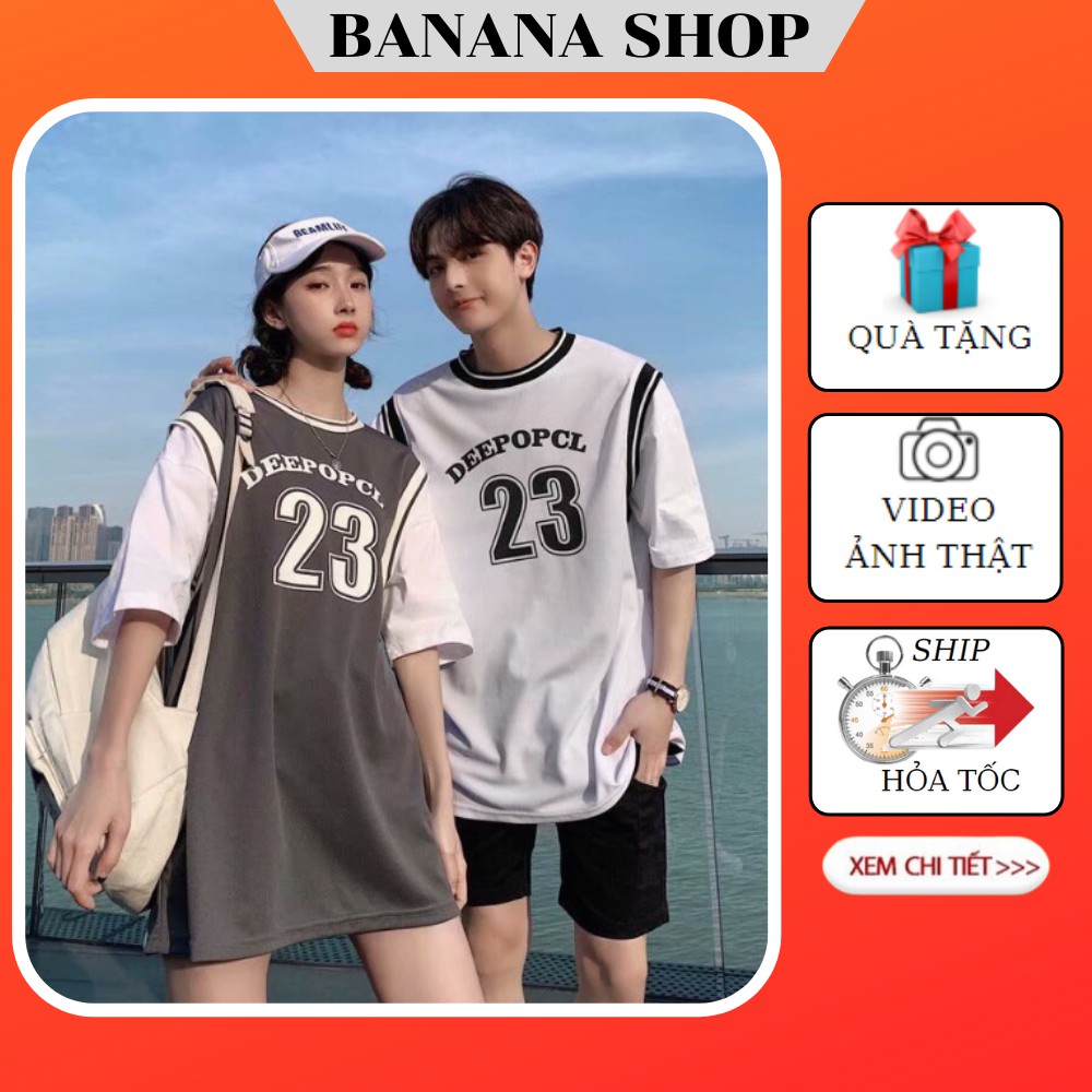 Áo thun tay lỡ dáng Unisex form rộng phong cách Ulzzang phối tay số 23