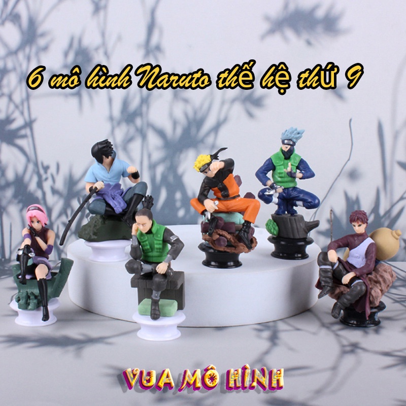 Mô hình Naruto- Mô hình 6 nhân vật Naruto loại to trang trí phòng chiều cao 6cm