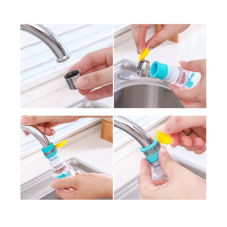 Đầu lọc nước vòi xoay 360 độ siêu tiên lợi đem lại nguồn nước tinh khiết thu gọn 8cm kéo dài 17cm