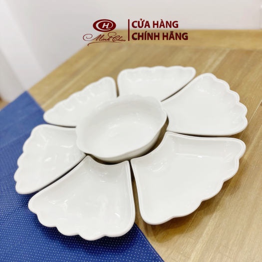 Bộ Bát Đĩa Hoa Mặt Trời _ Gốm Sứ Minh Châu Sang Trọng