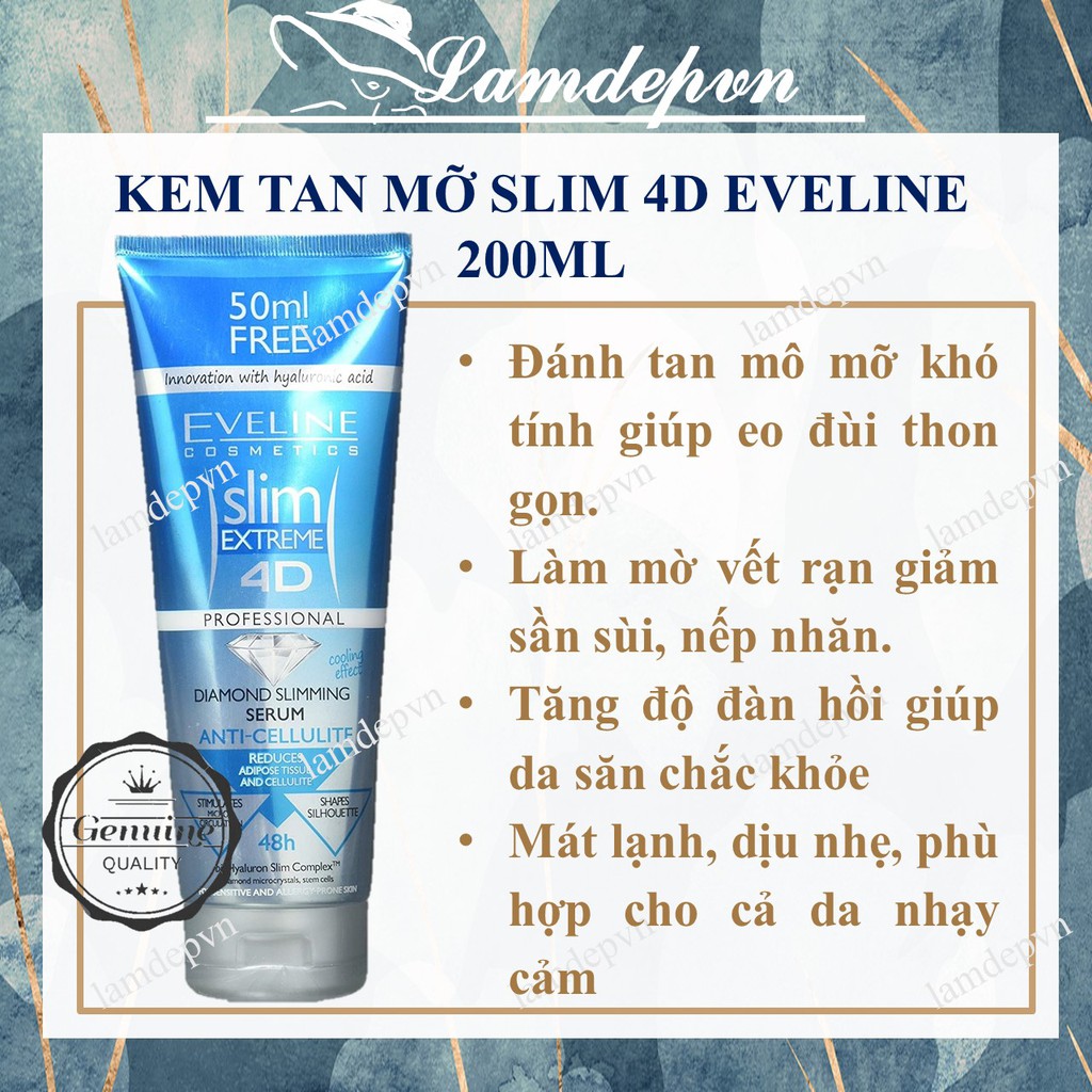 Kem Tan Mỡ Và Giảm Béo Eveline Slim Extreme 4D Nga