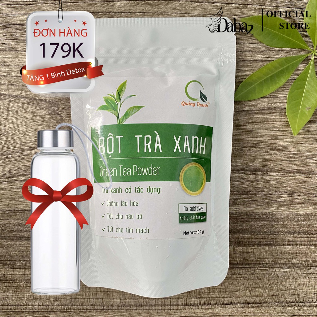 Bột Trà Xanh Nguyên Chất Quảng Thanh Thanh Lọc Cơ Thể 100g.