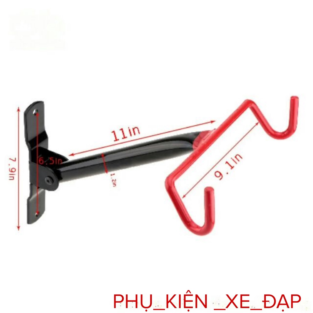 Giá, móc treo xe đạp lên tường 2 móc