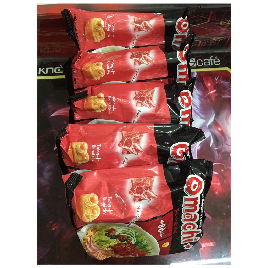 Combo 5 gói mì omachi khoai tây sườn hầm ngũ quả gói 80g date 6/2022