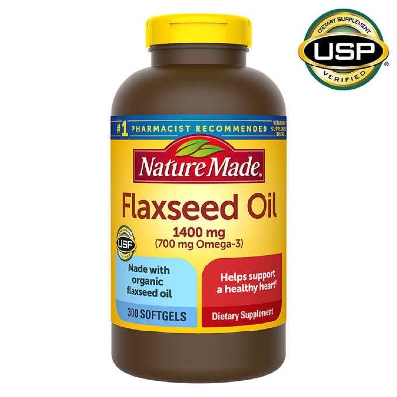 [Date 2022]Viên Uống Flaxseed Oil 300 Viên - dầu hạt lanh nature made