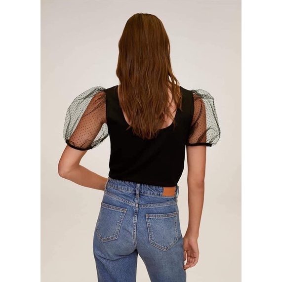 Áo thun tay ren Mango | Hàng hiệu vợt sale