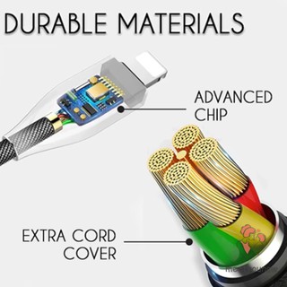 Auto Cut-off Fast Charging Nylon Cable Data Transfer Function Cord Line