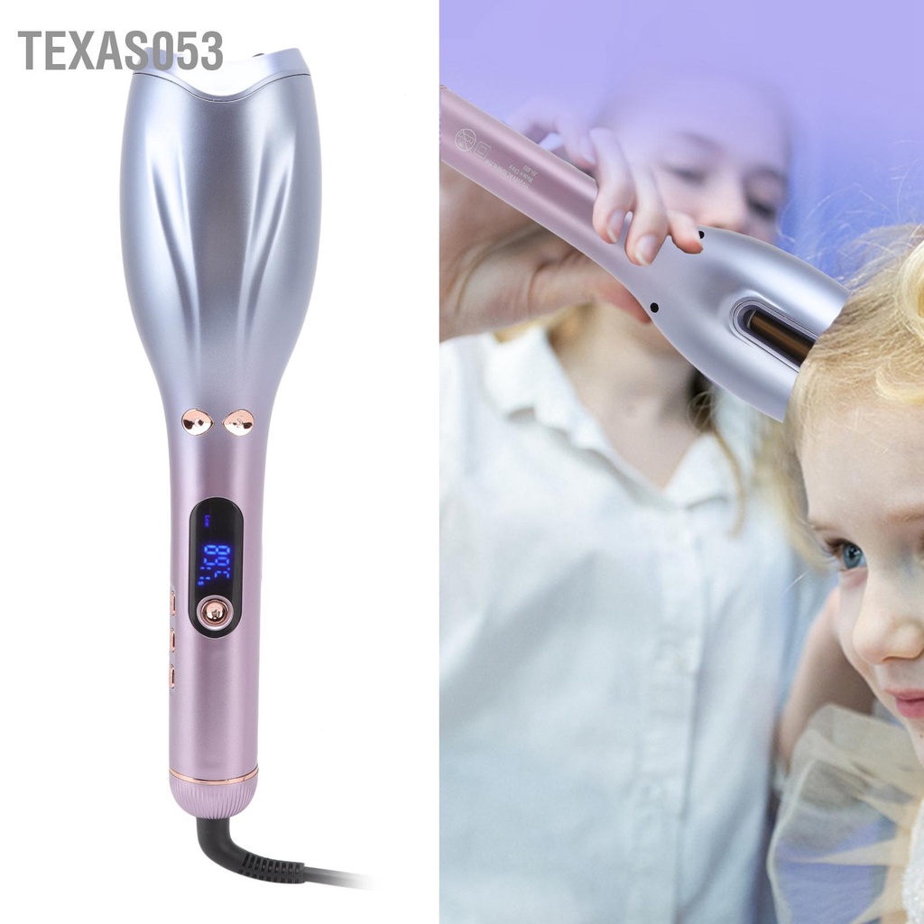Texas053 Máy uốn tóc tự động Loại hoa hồng Bàn là ngoại xoắn ốc để tạo kiểu 110‑240V