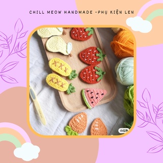 Kẹp tóc len handmade hình củ quả chillmeow handmade