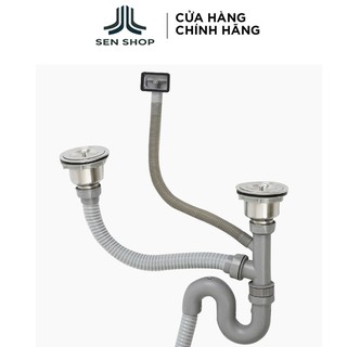 BỘ XI PHÔNG, ỐNG XẢ CHẬU RỬA BÁT 2 NGĂN 9066 ( Loại 14cm )