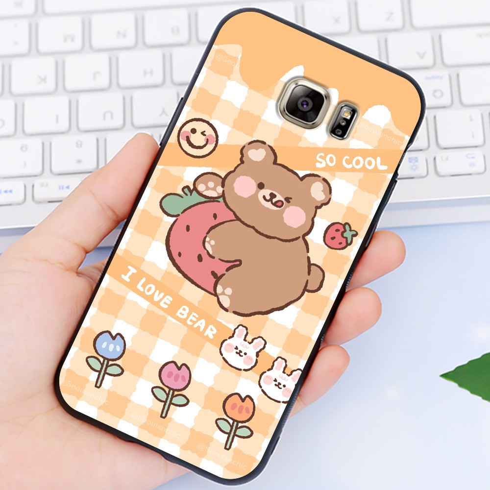 Ốp Samsung 😍 Ốp lưng Samsung Note 5 S6 S6 Edge S7 S7 Edge Cute Bear nhựa cao cấp viền silicon - Banana Store