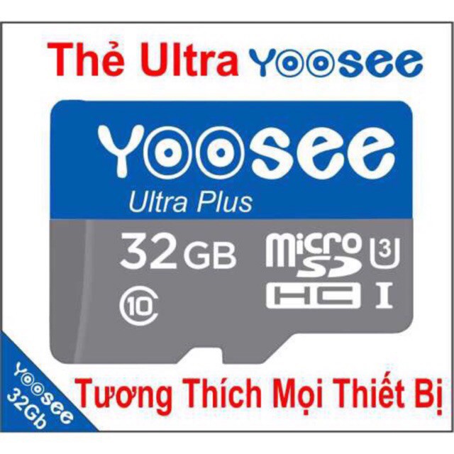 Thẻ nhớ 64GB/32GB YOOSEE Class 10, Thẻ nhớ Yoosee camera IP wifi, Điện thoại, loa đài - Bảo hành 5 năm 1 đổi 1