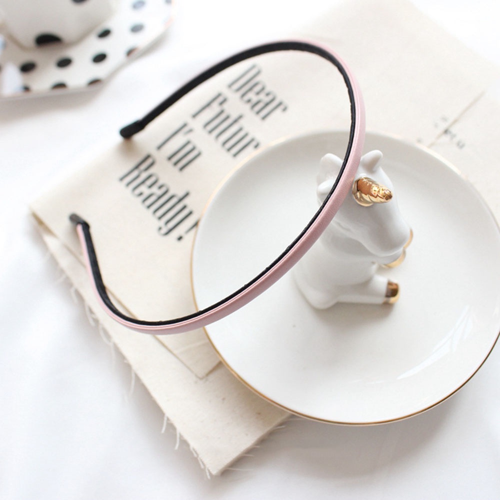 Cài tóc bằng da PU thiết kế đơn giản thời trang cho nữ