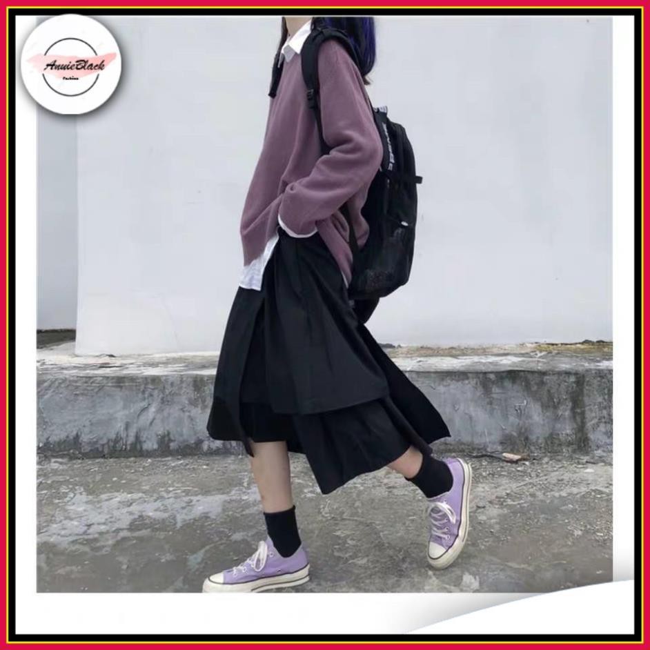 Chân Váy Xòe 🦋 Chân váy Uzallang lệch vạt 2 màu 🦋 AB | BigBuy360 - bigbuy360.vn