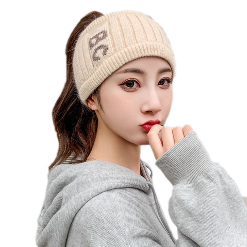 Mũ Beanie Dệt Kim Hở Chóp Thời Trang Mùa Đông Cho Nữ