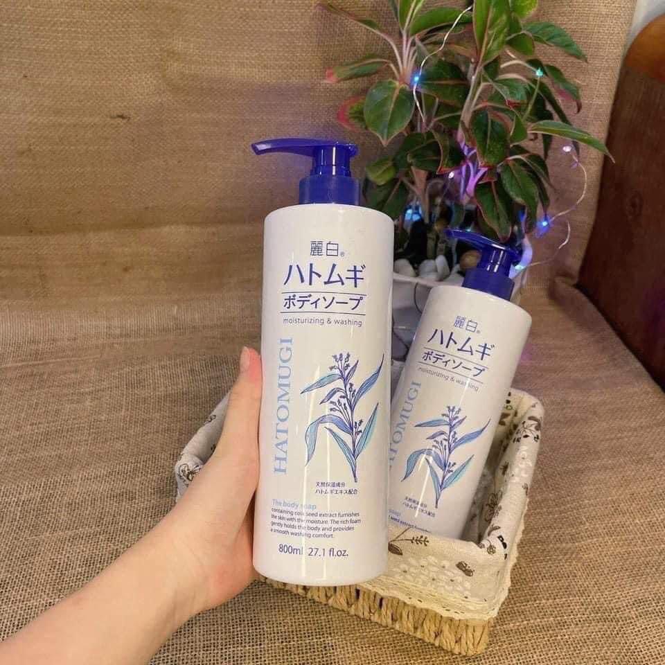 Sữa Tắm Trắng Da, Sữa Tắm Hatomugi Moisturizing Washing 800ml Dưỡng Ẩm Chiết Xuất Ý Dĩ Nhật Bản