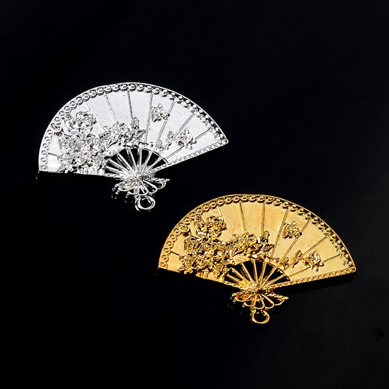 (1 cái)Phiến đúc hình quạt 53*39mm, Nguyên liệu làm trang sức cổ trang, Nguyên liệu diy