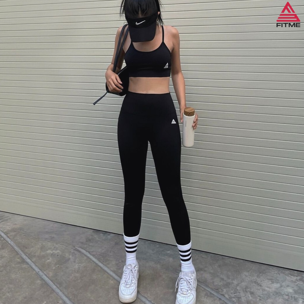 Quần tập gym yoga legging nữ cạp cao Fitme Zeta vải 2 lớp nâng v3 tôn dáng cao cấp QDZT